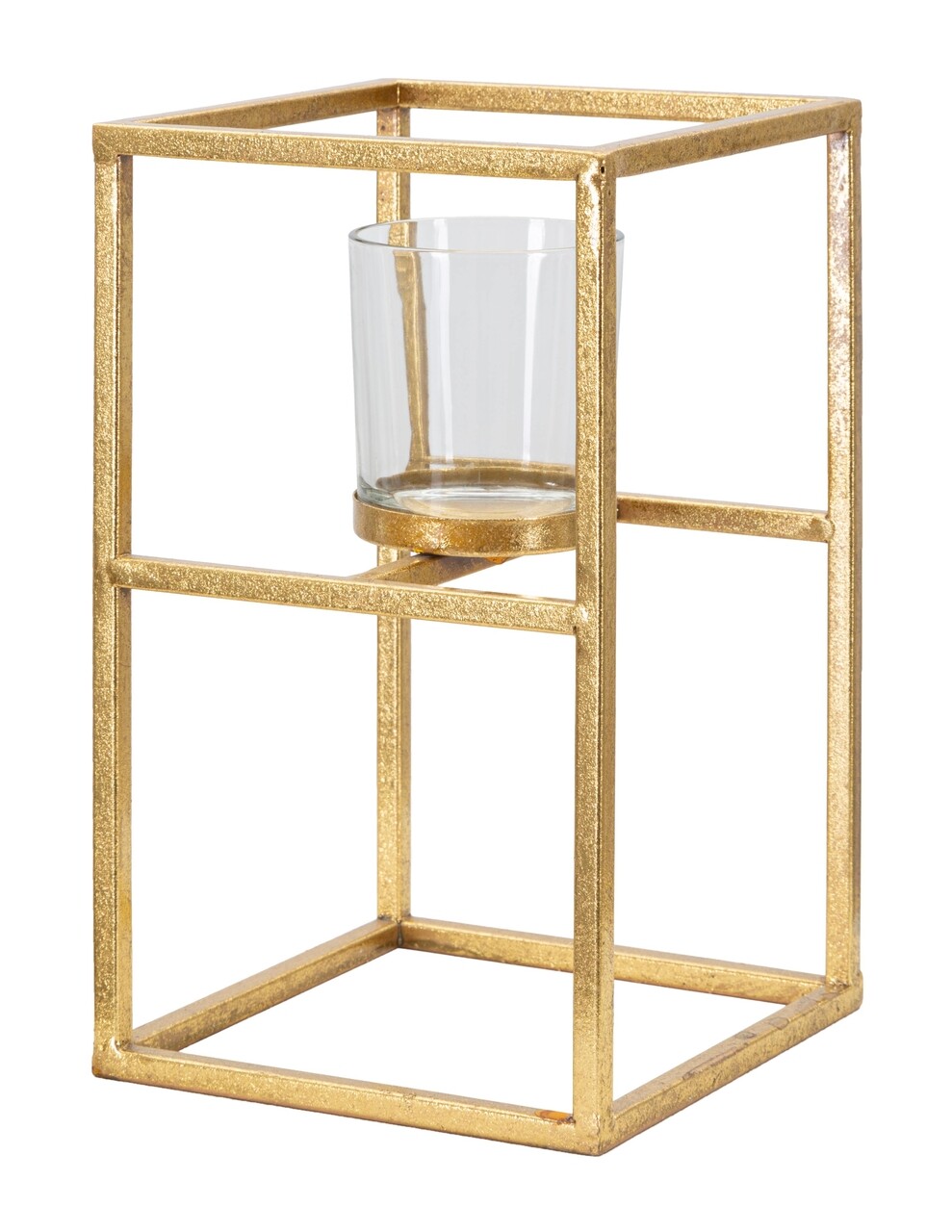 Suport lumanare Elegant, Mauro Ferretti, 15x15x25 cm, fier, auriu - imagine 7